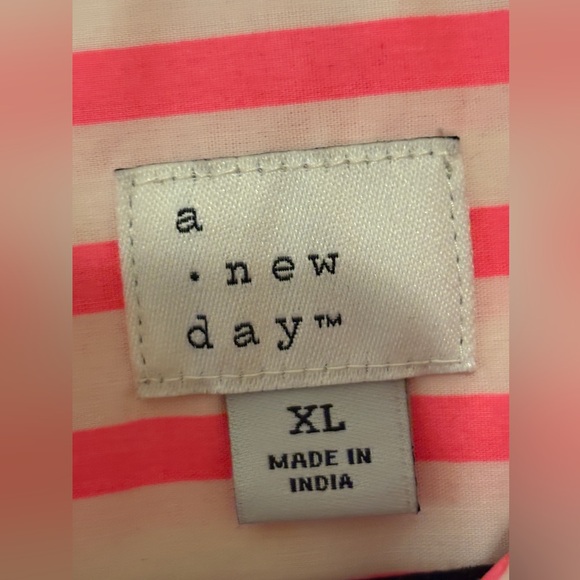 A New Day Coral and White Striped Shirt - Picture 3 of 3